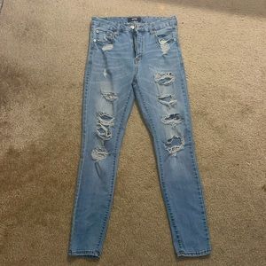 Aeropostale Size 12 Light Ripped Jeans High Rise